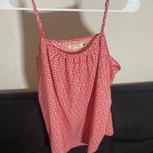 Faded glory red/white tank top w/ adjustable straps